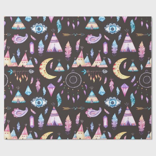 Native American Teepees Dreamweaver Arrows Cadeaupapier (Vlak)