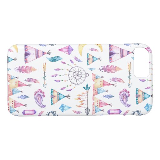 Native American Teepees Dreamweaver Feathers Case-Mate iPhone Case (Achterkant (Horizontaal))