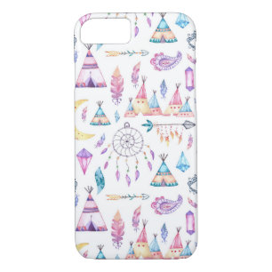Native American Teepees Dreamweaver Feathers iPhone 8/7 Hoesje
