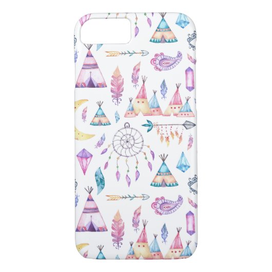 Native American Teepees Dreamweaver Feathers Case-Mate iPhone Case (Achterkant)