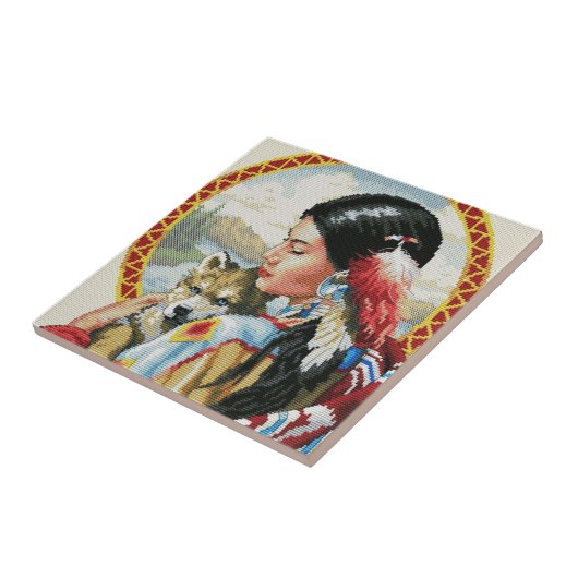 Native American Tegeltje (Zijkant)