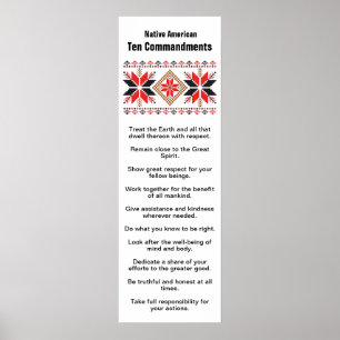 Native American Ten Commands Poster