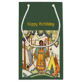 Native American Tepee in Bossen geborduurde look Klein Cadeauzakje (Achterkant)