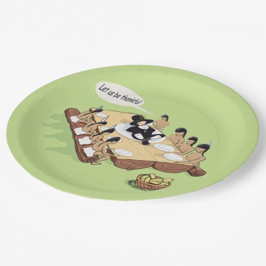 Native American Thanksgiving Papieren Bordje (Gekanteld)