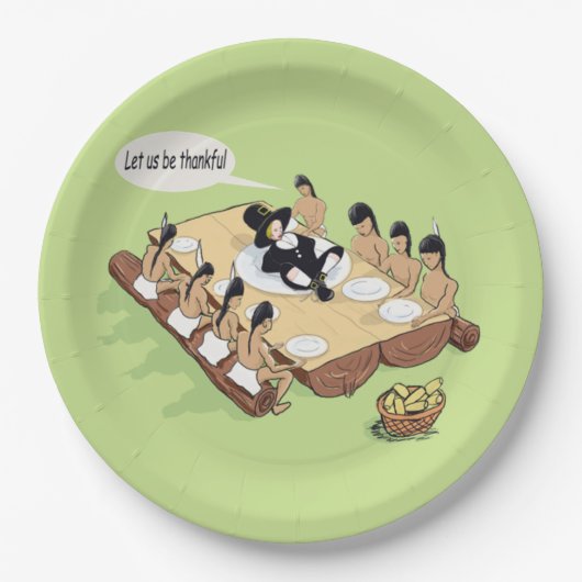 Native American Thanksgiving Papieren Bordje (Voorkant)