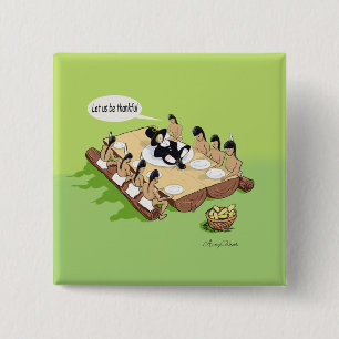 Native American Thanksgiving Vierkante Button 5,1 Cm