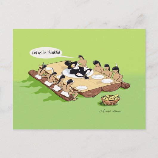 Native American Thanksgiving Wenskaart Feestdagenkaart (Voorkant)