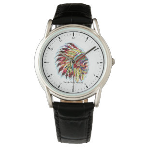 Native American Thema   Chef schedel   Horloge