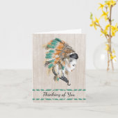 Native American Thinking of You Kaart (Gele Bloem)