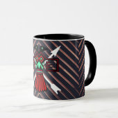 Native American Thunderbird Petroglyf Symbool Mok (Voorkant rechts)