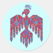 Native American Thunderbird Symbool Decals Ronde Sticker (Voorkant)