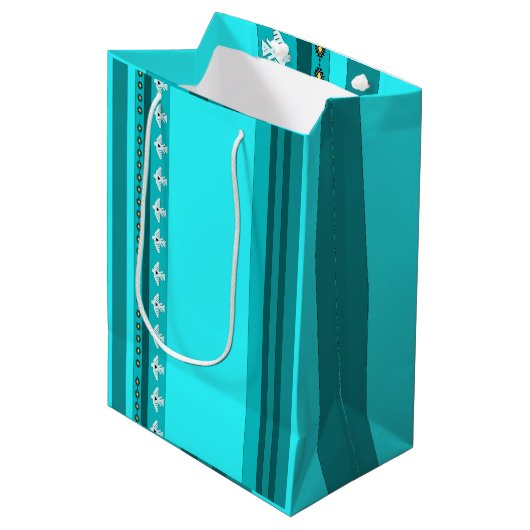 Native American Thunderbird Turquoise Gift Bag Medium Cadeauzakje (Voorkant Gekanteld)