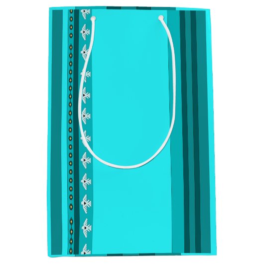Native American Thunderbird Turquoise Gift Bag Medium Cadeauzakje (Voorkant)