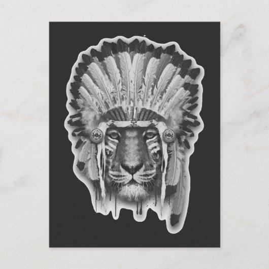 Native American Tiger Chief Briefkaart (Voorkant)