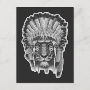 Native American Tiger Chief Briefkaart