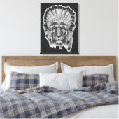 Native American Tiger Chief Canvas Afdruk (Insitu (Slaapkamer))