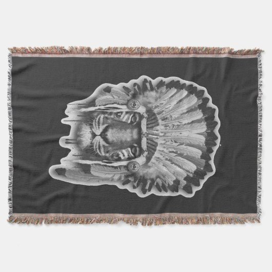 Native American Tiger Chief Deken (Voorkant)