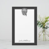 Native American Tiger Chief | Jouw namen toevoegen Briefpapier (Staand voorkant)