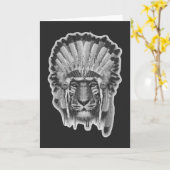 Native American Tiger Chief Kaart (Gele Bloem)