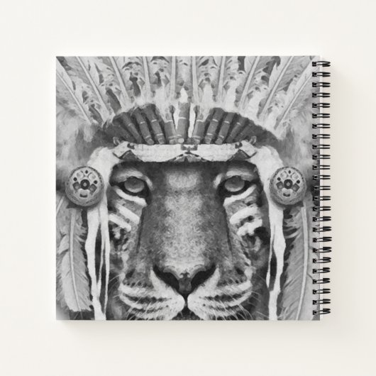 Native American Tiger Chief Notitieboek (Achterkant)