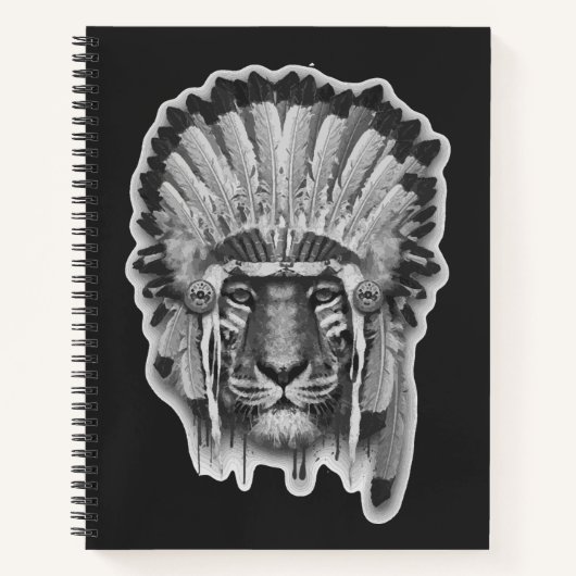 Native American Tiger Chief Notitieboek (Voorkant)