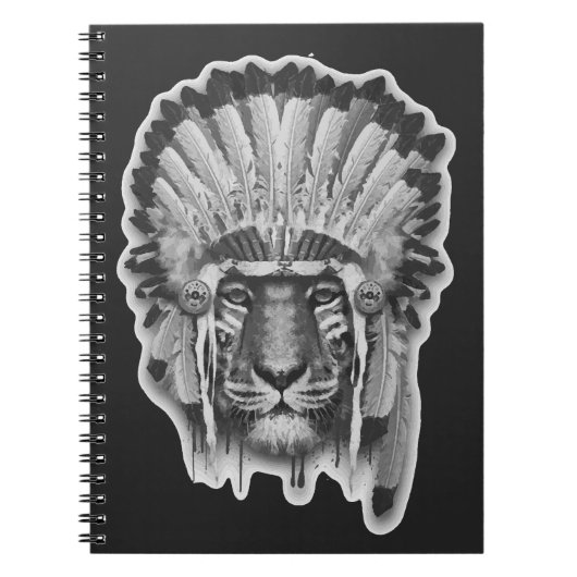 Native American Tiger Chief Notitieboek (Voorkant)