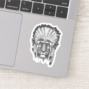 Native American Tiger Chief Sticker