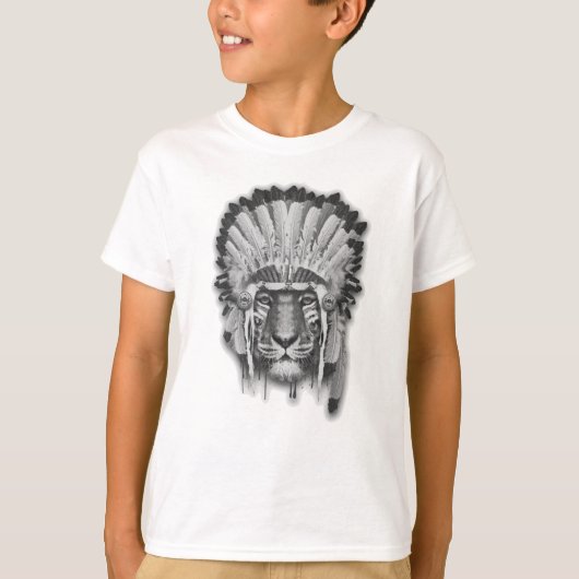 Native American Tiger Chief T-shirt (Voorkant)