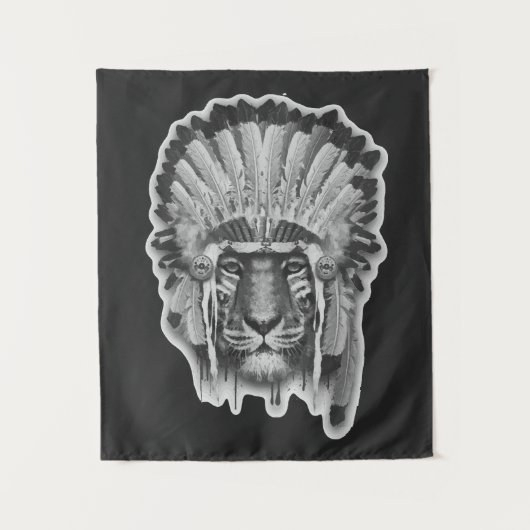 Native American Tiger Chief Wandkleed (Voorkant)