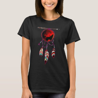 Native American Timber Wolf Dream Catcher Indian T T-shirt