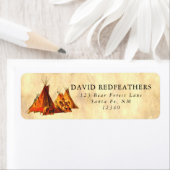 Native American Tipi Assiniboine Tipis Parchment Etiket (Insitu)