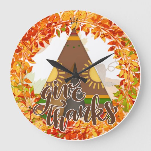 Native American Tipi - Geef Bedankt Grote Klok (Voorkant)