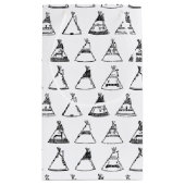Native American Tipi Tents CUSTOM-ACHTERGRONDKLEUR Klein Cadeauzakje (Achterkant)