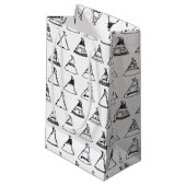 Native American Tipi Tents CUSTOM-ACHTERGRONDKLEUR Klein Cadeauzakje (Voorkant Gekanteld)