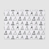 Native American Tipi Tents CUSTOM-ACHTERGRONDKLEUR Tissuepapier (Voorkant)