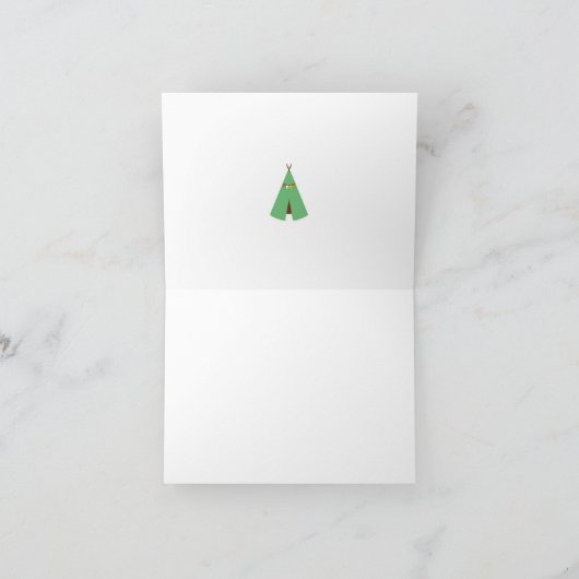 Native American Tipi verjaardagsfeest bedankkaart (Binnen)