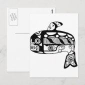 Native American Tlingit Whale Briefkaart (Voorkant / Achterkant)
