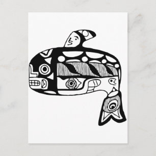 Native American Tlingit Whale Briefkaart
