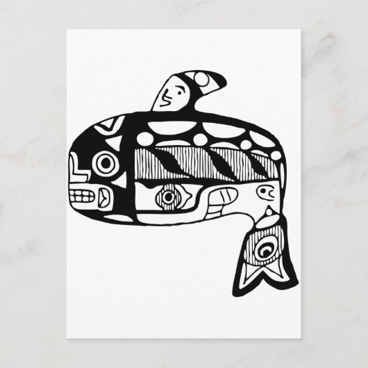 Native American Tlingit Whale Briefkaart (Voorkant)