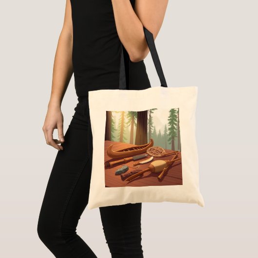 Native American Tools Artwork Tote Bag (Voorkant (product))