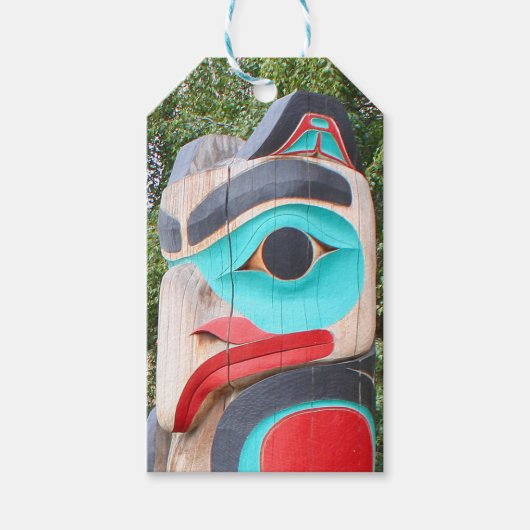 Native American Totem Pole, Anchorage, Alaska 2 Cadeaulabel (Voorkant)