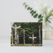 Native American totem poles, Vancouver, Brits Briefkaart (Staand voorkant)
