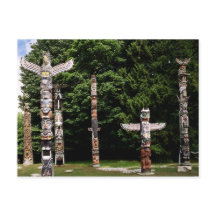 Native American totem poles, Vancouver, Brits