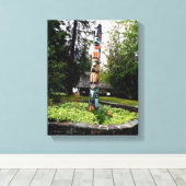 Native American Totem Poll Glacier Park Montana Canvas Afdruk (Insitu (Houten vloer))