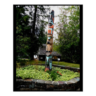 Native American Totem Poll Glacier Park Montana Perfect Poster