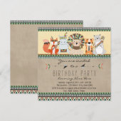 Native American Tribal Animal Kids Verjaardagsfees Kaart (Voorkant / Achterkant)