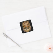Native American Tribal Art Owl Vierkante Sticker (Envelop)