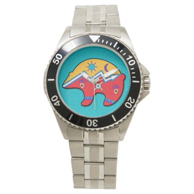 Native American Tribal Beer Design Watch Horloge (Voorkant)