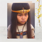 NATIVE AMERICAN TRIBAL BOY ART BIRTHDAY KAART (Gele Bloem)