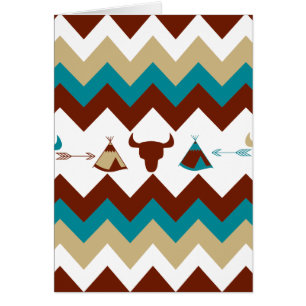 Native American Tribal Chevron Skulls Tipi Arrows
